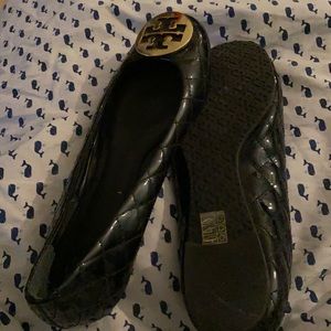 Tory Burch flats, paten leather, gently used.